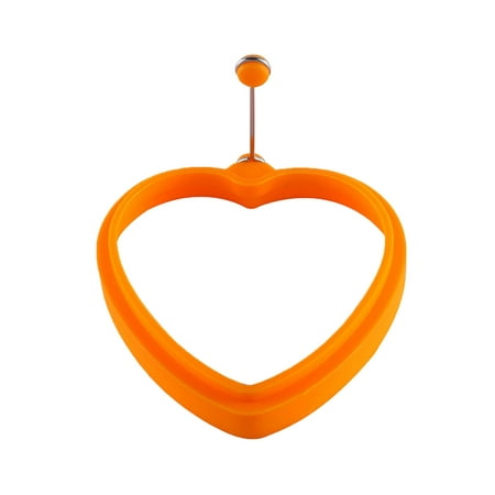 Iopqo Kitchen Gadgets Silicone Heart-shaped Circular Ring Frying Mold with Handle for Non-stick Frying Cake Pop Mold