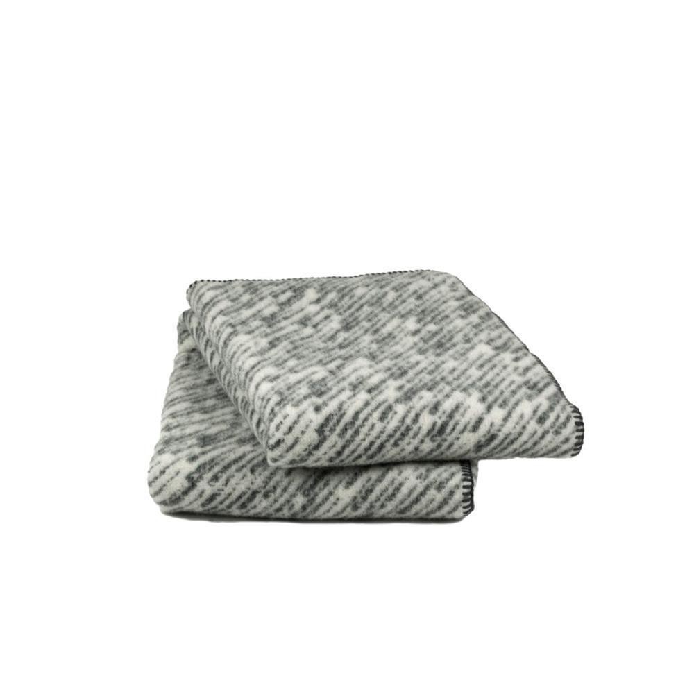 Roros Tweed - Modell Giboulee - Plaid Im Dessin 2554 Dark Grey - Natural