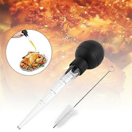SRstrat 28ml Turkey Baster with Cleaning Brush Meat Baster Kitchen Utensil for Turkey Beef Pork Roasting Chicken NEW Food Grade Syringe Baster for Coo