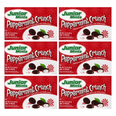 Peppermint Crunch 3.5 Oz Theater Boxes Candy Mints Dark Chocolate Shell for Holiday Christmas Stocking Stuffers Party Favor Treats Goodie Bag Basket F
