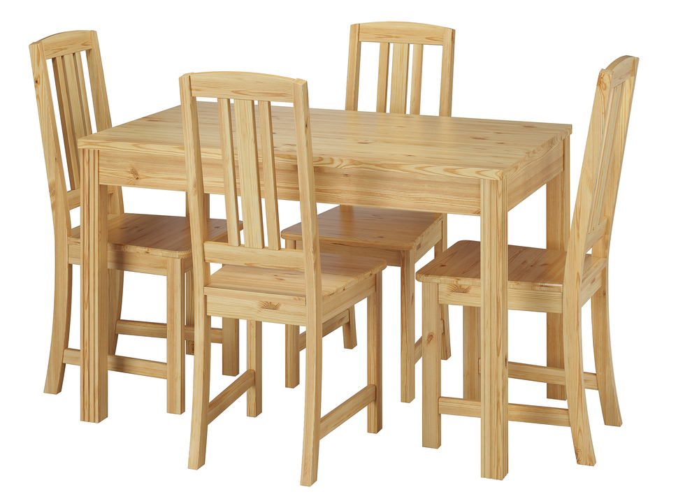 Schöne Essgruppe Mit Tisch Und 4 Stühle Kiefer Massivholz Natur 90.70-51 C-Set 20