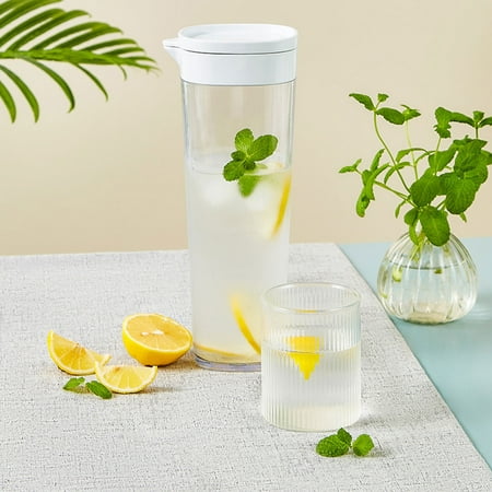 Ozmmyan Water Pitcher  Fruit Infuser Pitcher with Removable Lid  High Heat Resistance Infusion Pitcher for Hot/Cold Water  Flavor-Infused Beverage & I