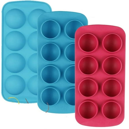 KEINXS Set of 3  Silicone Chocolate Candy Molds  Round Sphere Baking Molds for Cordial Truffle  Jello Pudding Ball Ice Cube Peanut Butter