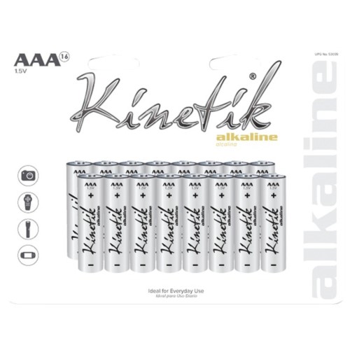Kinetik(R) 53339 Alkaline Batteries (AAA, 16 Pk)
