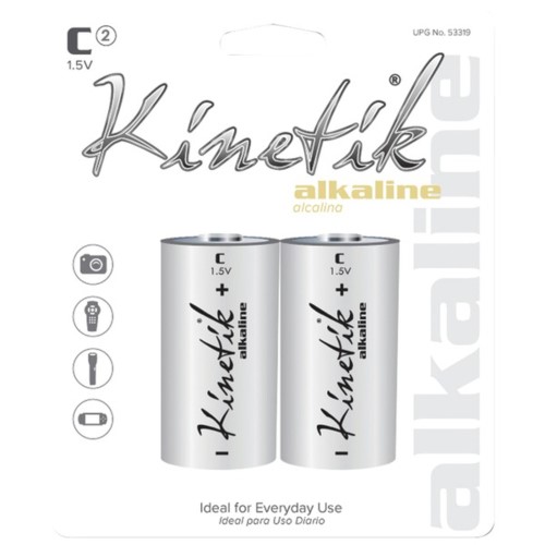 Kinetik(R) 53319 Alkaline Batteries (C, Carded, 2 Pk)