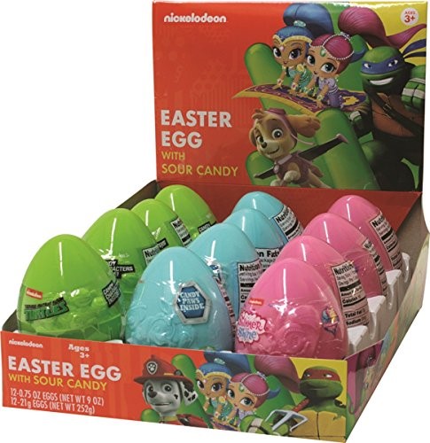 Nickelodeon Assorted Character Easter Eggs with Sour Candy, Pack of 12