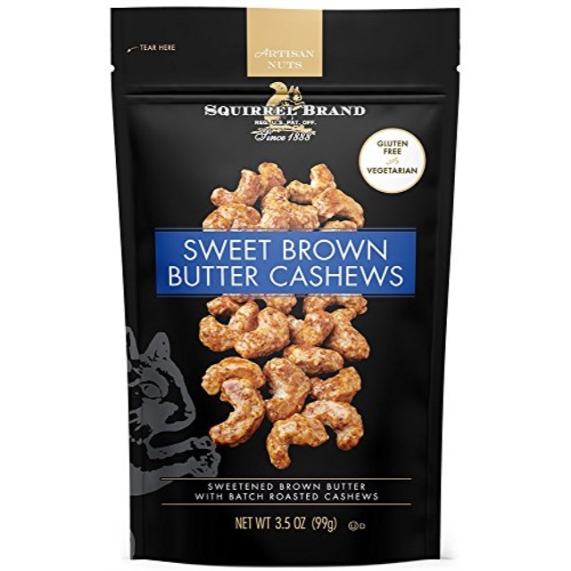 Squirrel Brand Sweet Brown Butter Cashews, 3.5 Oz