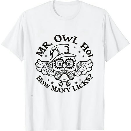 Tee Luv Men S Mr Owl How Many Licks T-Shirt - Tootsie Pop Candy Ringer Shirt