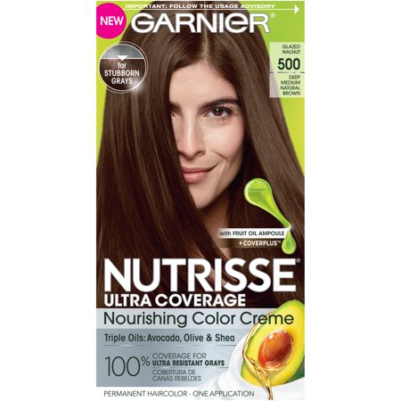 Garnier Nutrisse Ultra Coverage 100% Gray Coverage Permanent Hair Color - 500 Medium Brown
