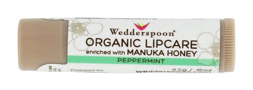 Wedderspoon - Organic Lipcare Enriched with Manuka Honey Peppermint - 0.15 Oz. (pack of 6)