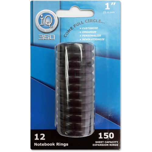 IQ 360 1' Notebook Rings, 12pk