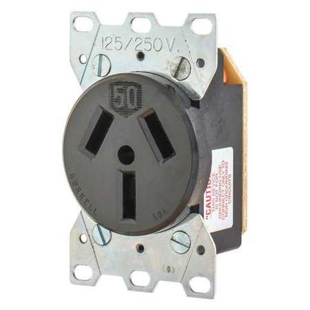 Bryant Receptacle 50A 3.0 HP 3 Poles 3 Wires 9306