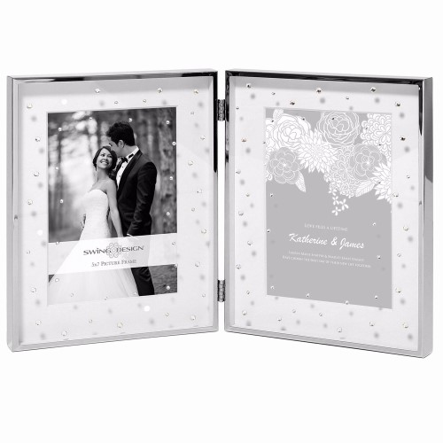 Swing Design Celia Silver Plate 5x7 2UP-Picture Frame