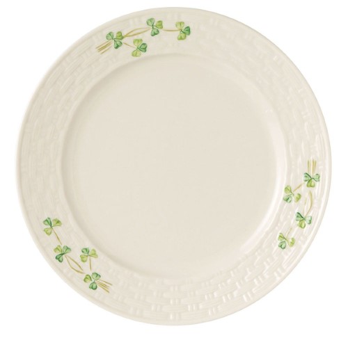 Belleek Group 0036 Shamrock Dinner Plate 11.25-Inch White