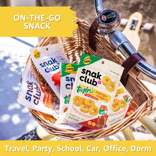 Snak Club Tajin Mango Rings, Chili & Lime Sweet and Spicy Gummy Snacks, Mild in Heat Bold in Flavor, Vegan Gluten-Free Snack, 2.5oz Grab 'n Go Individ thumbnail