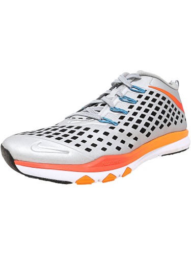 Men's Nike Train Quick Amp Training Shoes, Size: 10 M, Metallic Silver/Bright Crimson/Total Orange