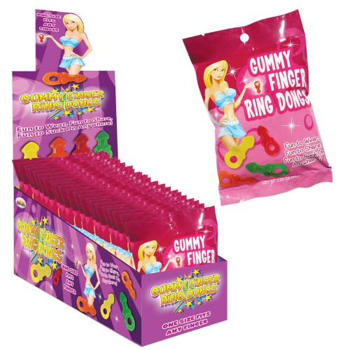 Gummy Finger Ring Dongs 8/Bag(12/DP) -(Package of 2)