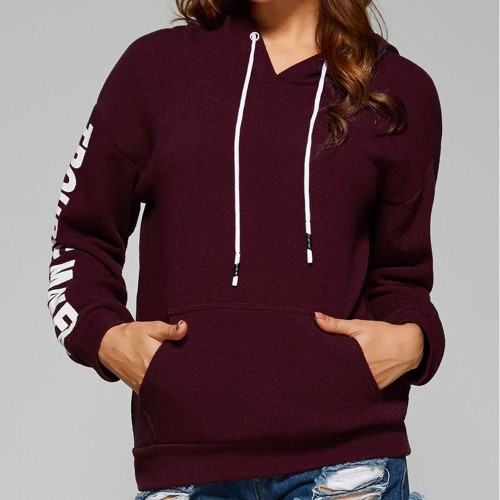 3034 Women Winter Autumn Casual Letter Printing Moletom Feminino Long Sleeve Hoodies Swearshirt Coat Outwear Hoodies for Women