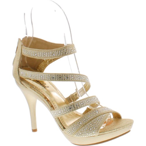 Bonnibel Amy-34 Womens Back Zipper Sparkle Evening Wedding Promo Sandals Shoes