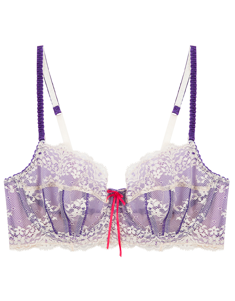 Heidi Klum Intimates Sofia Balconette Bra Vanilla Cream/Prism Violet