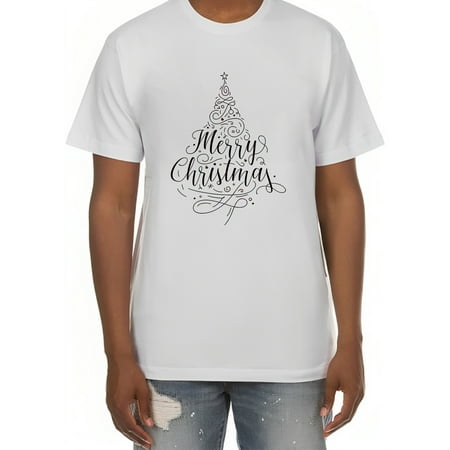 Merry Christmas Cute Mens T-Shirt  Casual Short Sleeve Tee with Funny Graphics - Perfect Gift for Kings at Parties  Christmas  and New Year White 2X-L