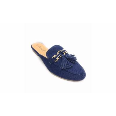 Women's Victoria K. Denim Mules 10 Medium HK-7802- Dk Blue -hk 7082