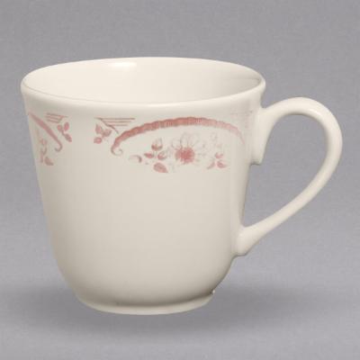Homer Laughlin 0492 American Rose Red 8 Oz. Ivory (American White) Colonial China Cup - 36/Case