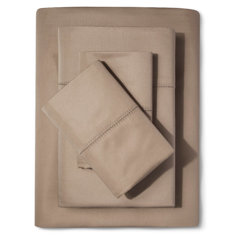 Queen 700 Thread Count Supima Classic Hemstitch Sheet Set Light Peet - Fieldcrest