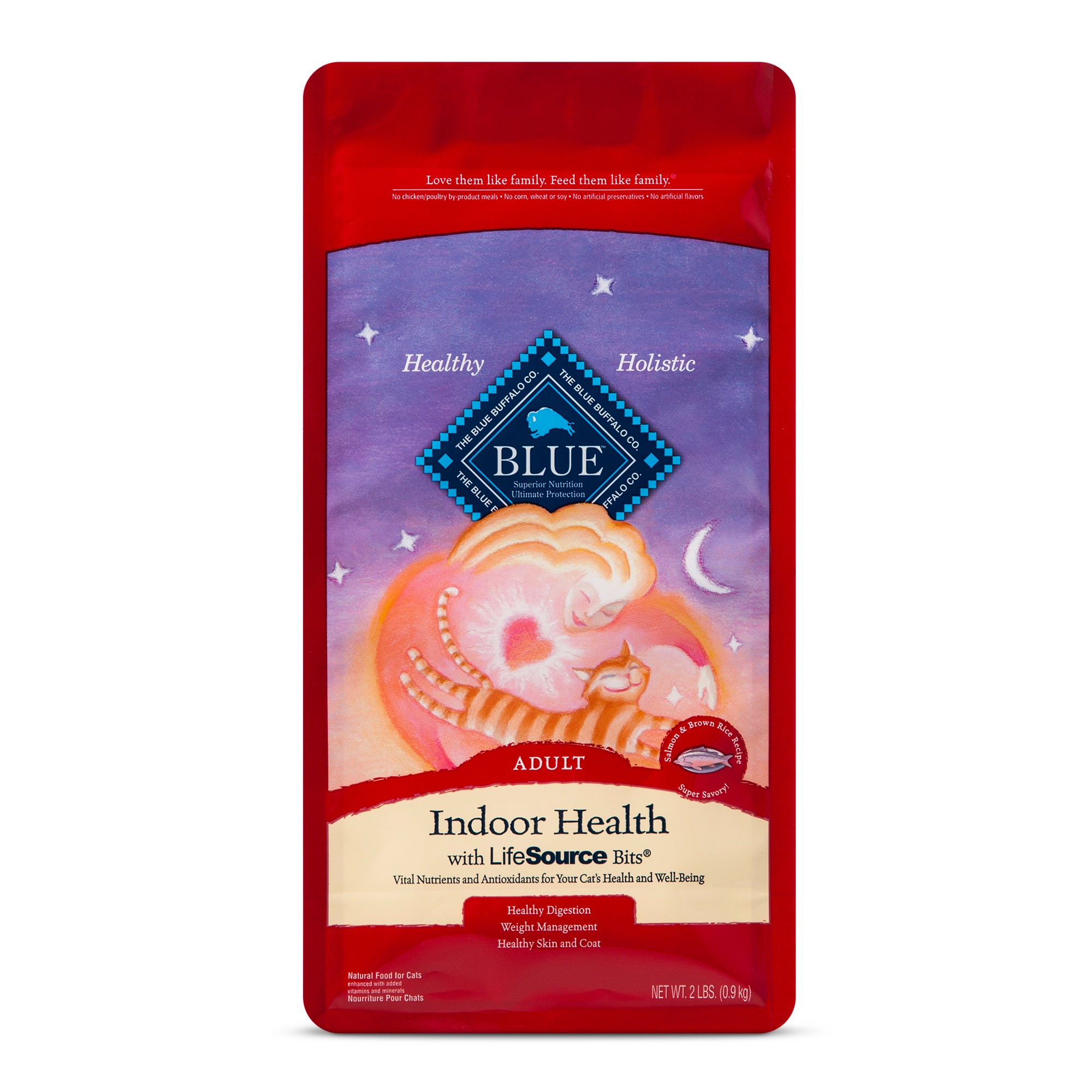 Blue Buffalo Indoor Health Salmon & Brown Rice Recipe Adult Dry Cat Food, 2-lb Bag thumbnail