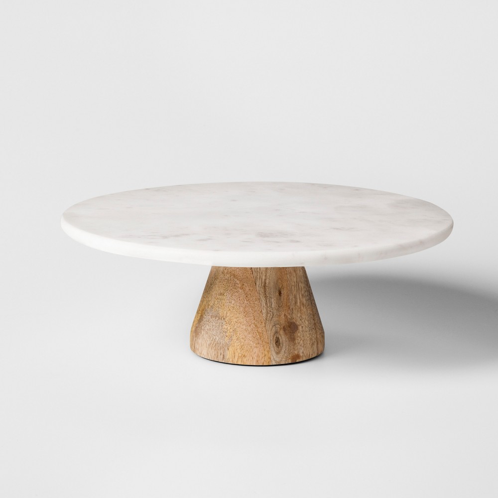 Marble & Acacia Cake Stand - Project 62 , Brown Black