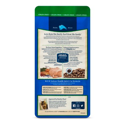 Blue Buffalo Indoor Health Chicken Recipe Adult Grain-Free Dry Cat Food, 2-lb Bag thumbnail