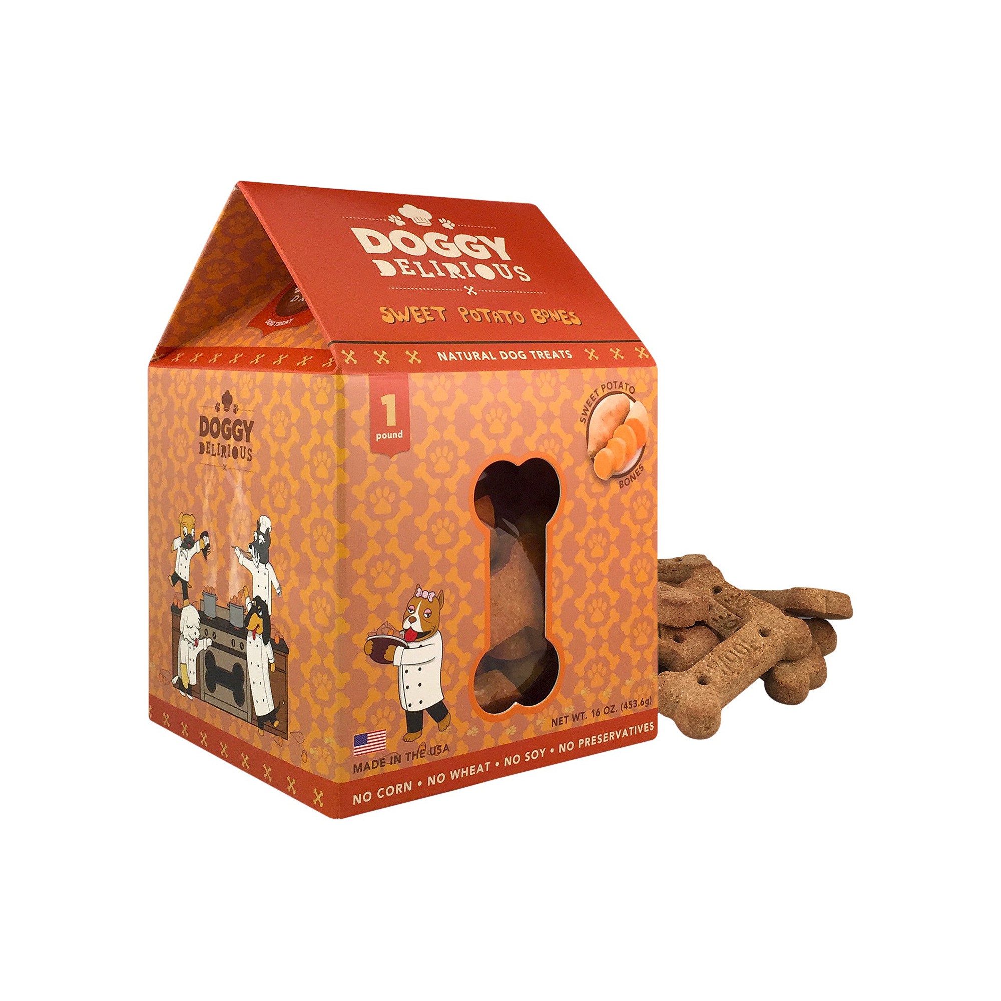 Doggy Delrious Natural Sweet Potato Flavor Dog Treats Set - 16 Oz - 6 Pk thumbnail