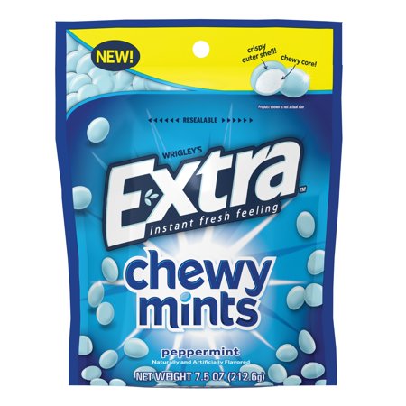 Extra Chewy Mints Peppermint Breath Mints, 7.5 Ounce Pouch