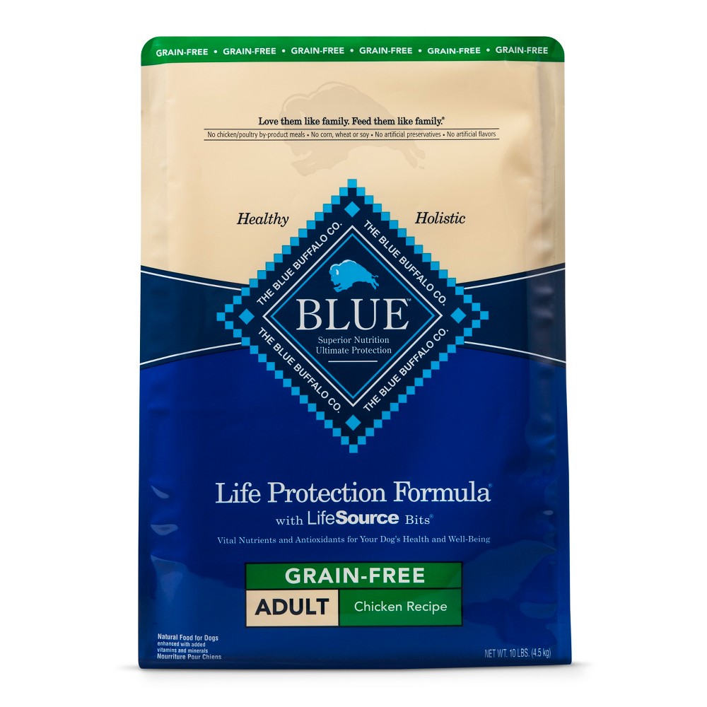 Blue Buffalo Life Protection Formula Grain Free Natural Adult Dry Dog Food, Chicken Recipe, 10-lb