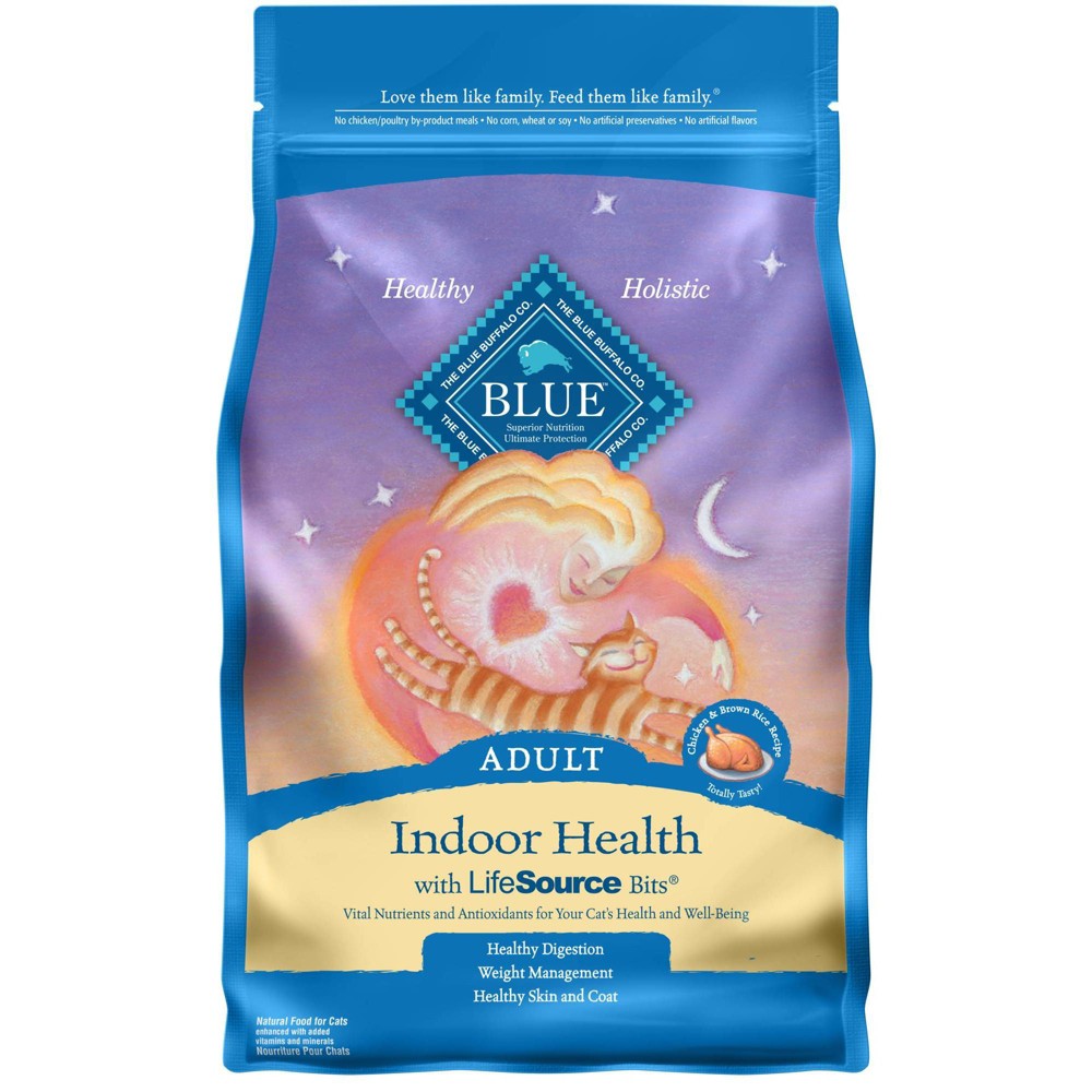 Blue Buffalo Indoor Health Chicken and Brown Rice Dry Cat Food for Adult Cats  Whole Grain  2 Lb. Bag