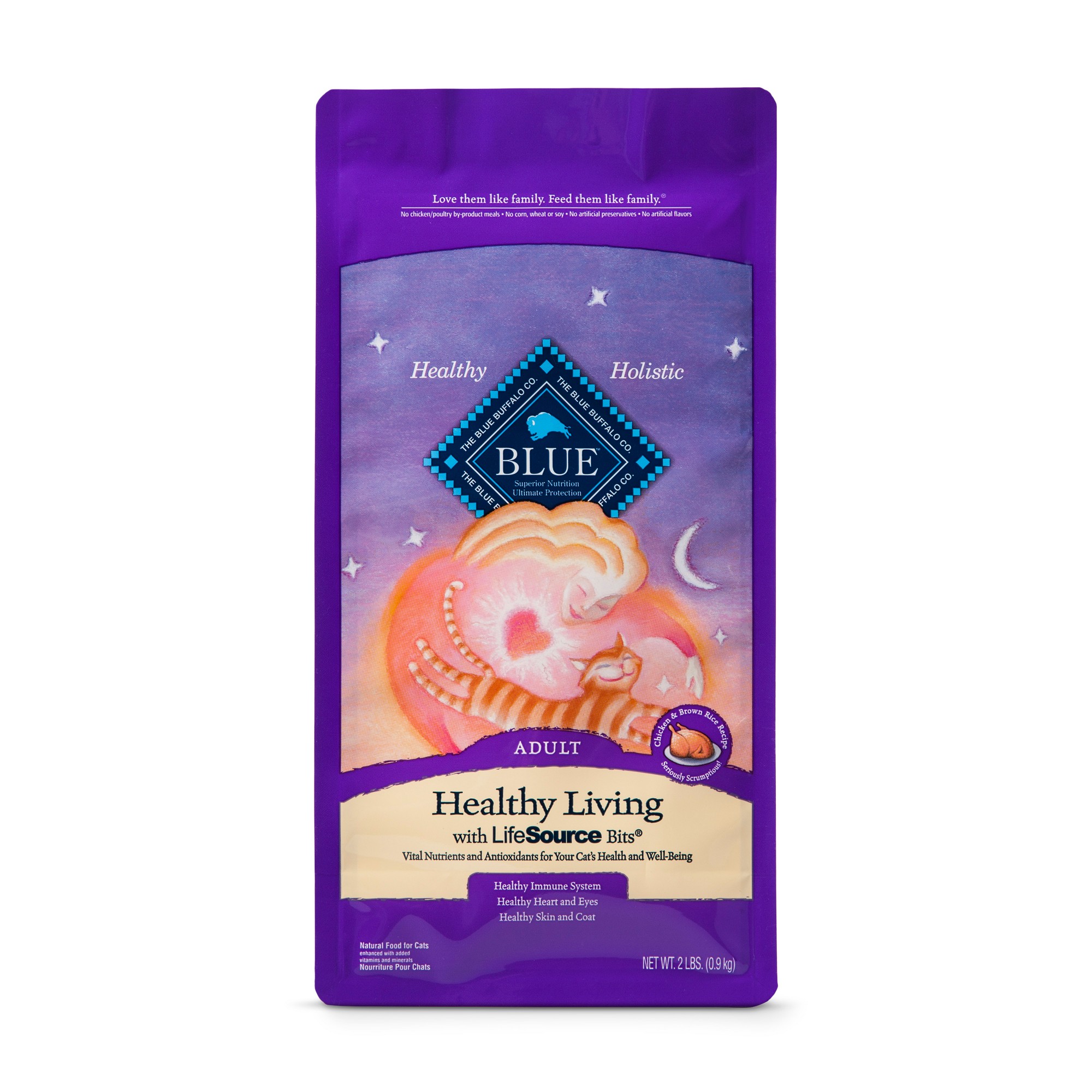 Blue Buffalo Healthy Living Chicken & Brown Rice Recipe Adult Premium Dry Cat Food - 2lbs thumbnail