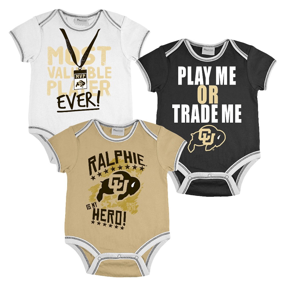 Colorado Buffaloes Boy 3pk Body Suit 6-9 M, Size: 6-9M, Blue