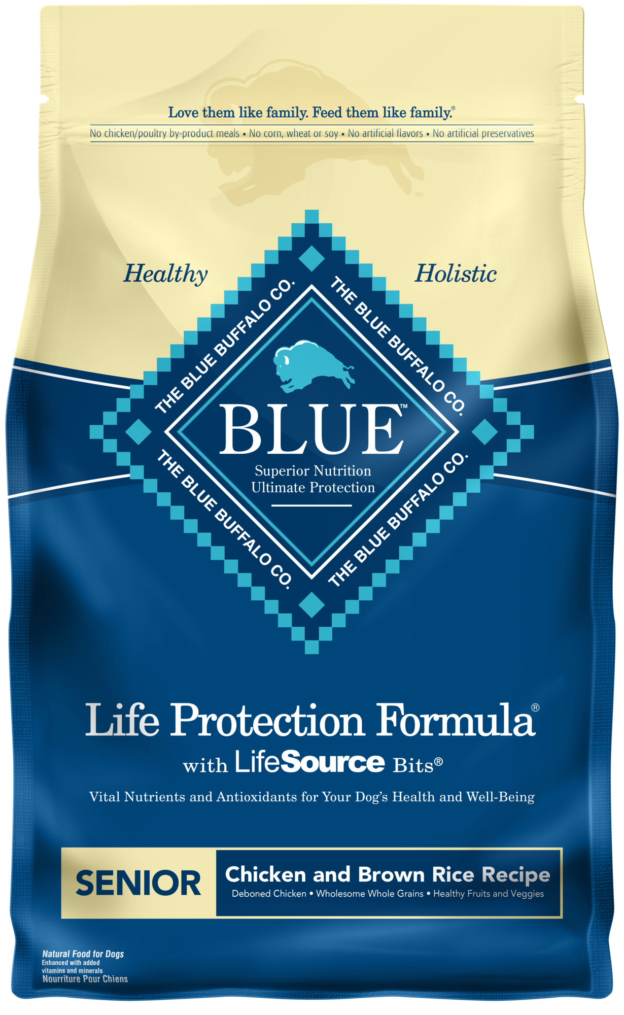 Blue Buffalo Life Protection Formula Senior Chicken & Brown Rice Recipe Dry Dog Food, 3-lb Bag