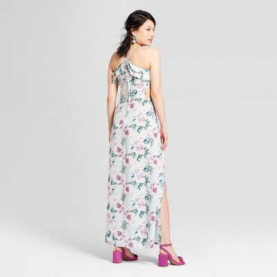 Women's Floral Print Halter Cut Out Maxi Dress - Love @ First Sight (Juniors') Mint S, Blue thumbnail