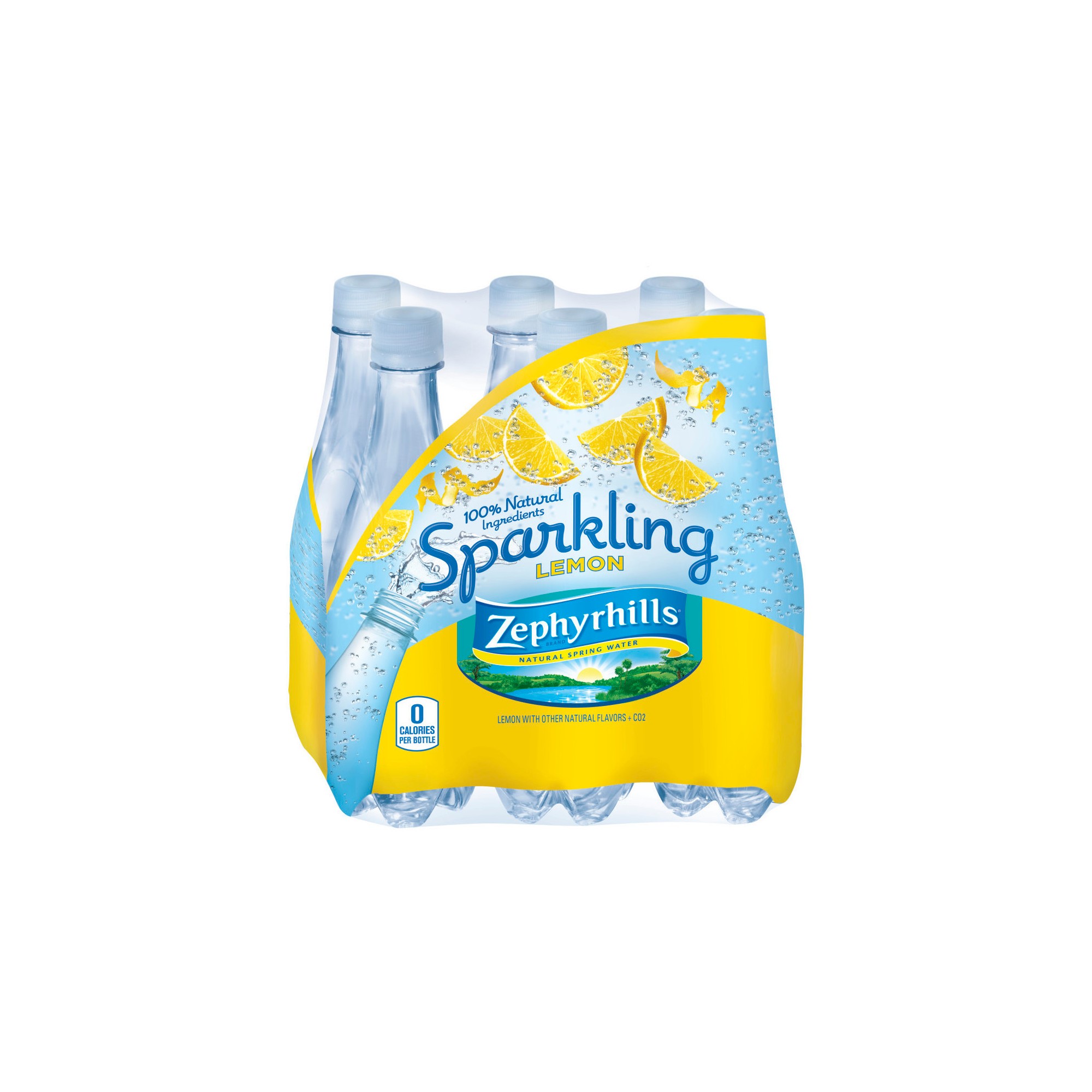 Zephyrhills Brand Sparkling Natural Spring Water Lemon - 6pk/16.9 Fl Oz Bottles thumbnail