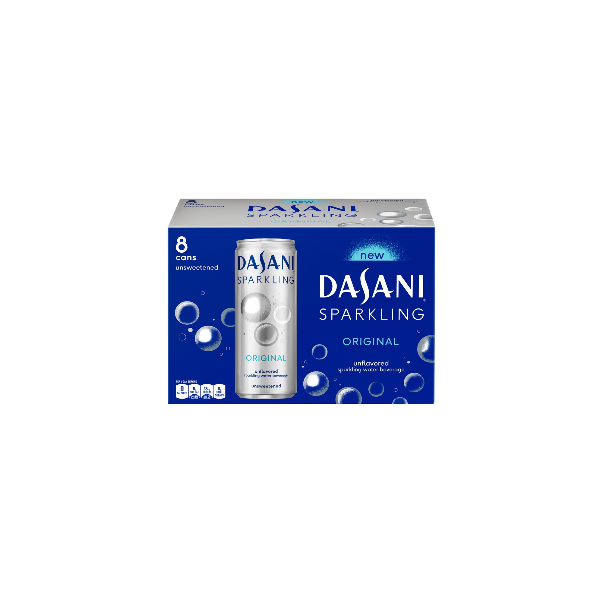 Dasani Sparkling Original Unflavored - 8pk/12 Fl Oz Cans thumbnail