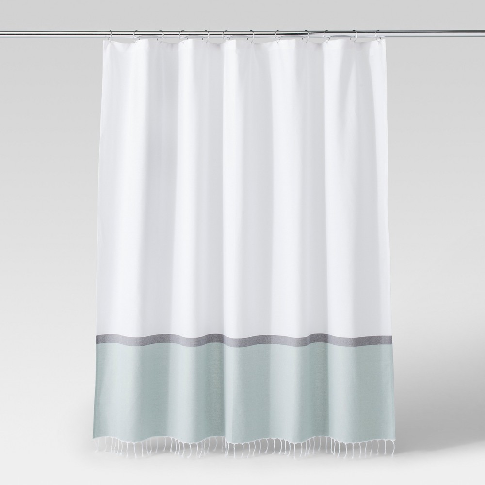 Woven Shower Curtain Green/White - Project 62