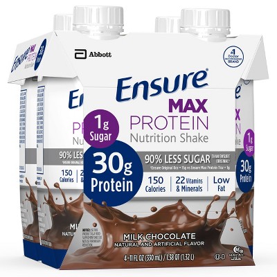 Ensure Max Protein Nutrition Shake Milk Chocolate Non-Caffeinated - 30g Protein - 11 Fl Oz/4pk thumbnail