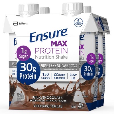 Ensure Max Protein Nutrition Shake Milk Chocolate Non-Caffeinated - 30g Protein - 11 Fl Oz/4pk thumbnail