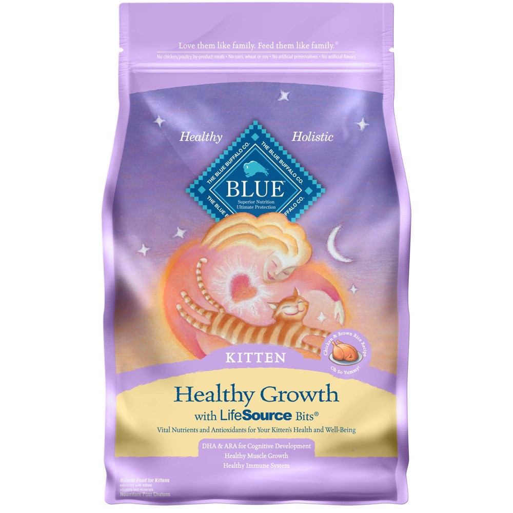 Blue Buffalo Tastefuls Natural Kitten Dry Cat Food  Chicken and Brown Rice Recipe  5-lb. Bag