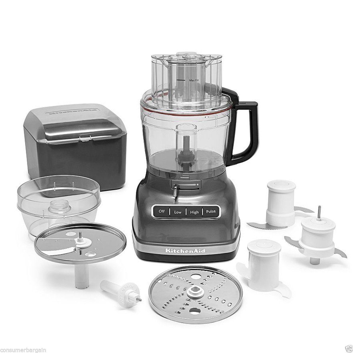 KitchenAid Refurbished 11-Cup Food Processor W/ Exactslice System in Black, RKFP1133QG