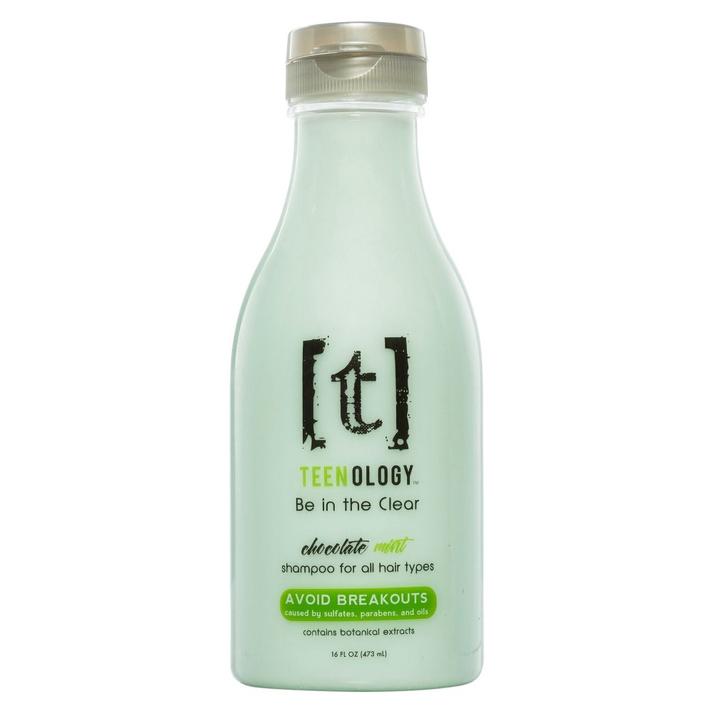 Teenology Shampoo for Teens - Avoid Forehead and Body Acne - No Sulfates or Parabens  Noncomedogenic  Natural Botanical Extracts  16 Oz (Sweet Mint)