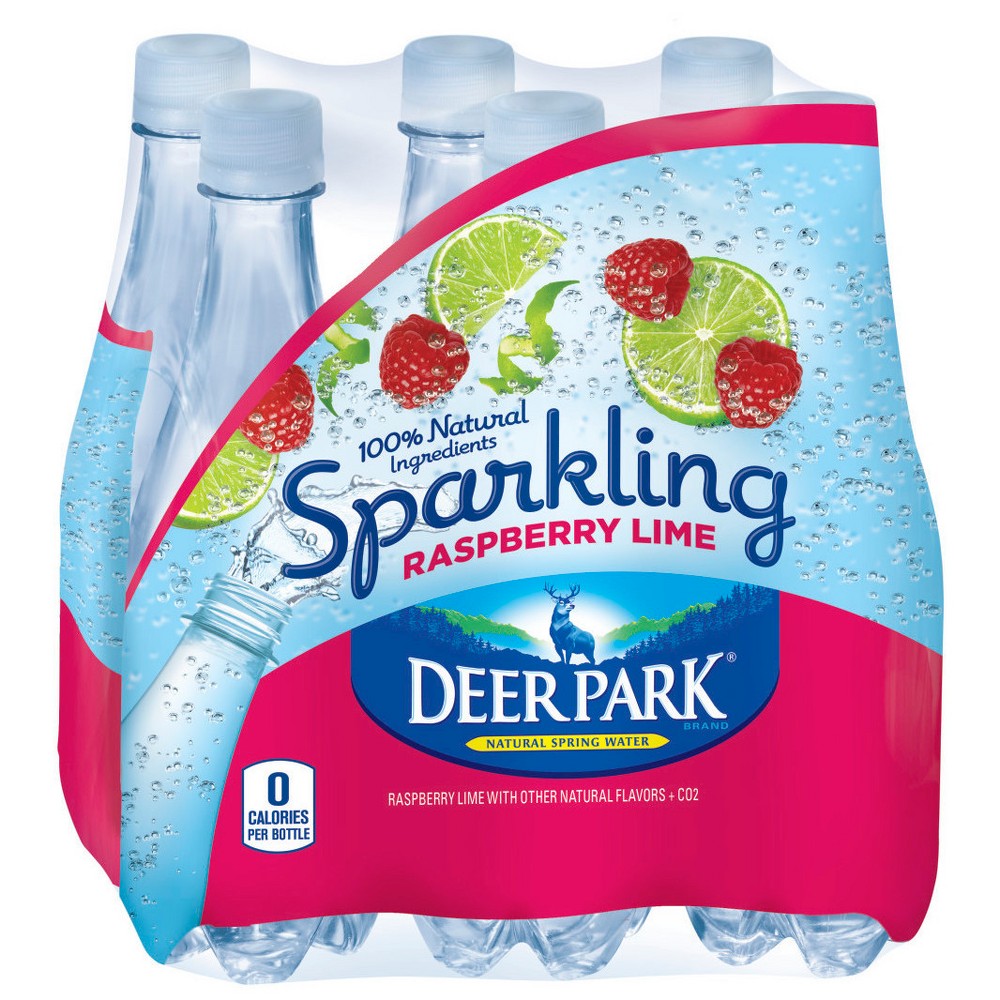 Deer Park Brand Sparkling Natural Spring Water - Raspberry Lime - 6pk/16.9 Fl Oz Bottles