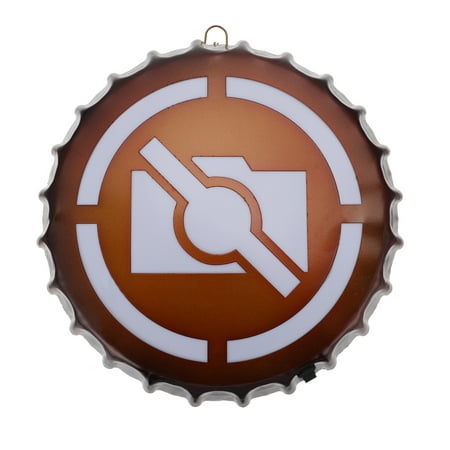 FRCOLOR 1 Pc American Retro LED Light Sign Beer Lid Shape Light Sign Light Indicator