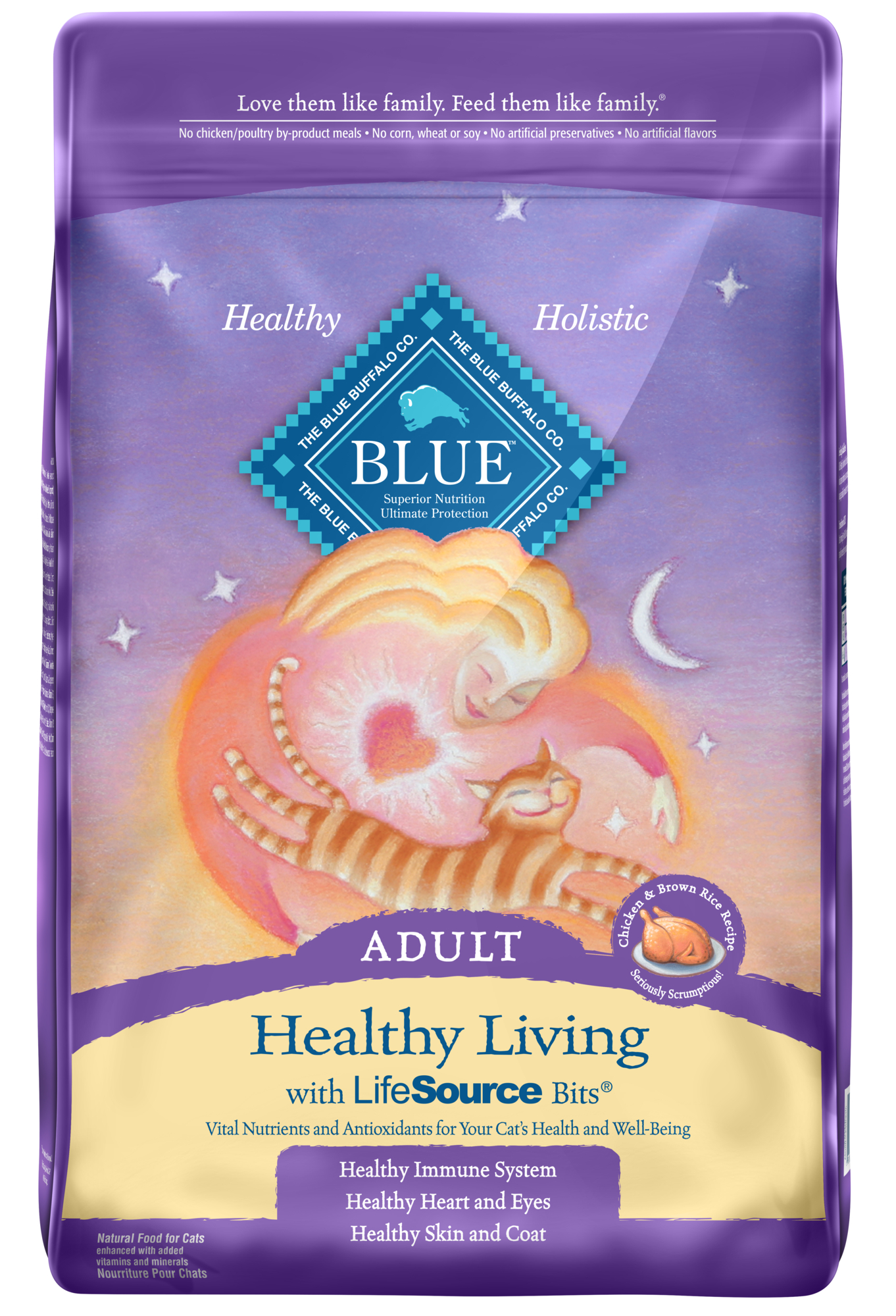 Blue Buffalo Tastefuls Dry Cat Food  Active Adult Cat  Chicken and Brown Rice  10-lb. Bag